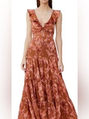 Significant Other Tiered Maxi Dress in Rust Floral - NWT